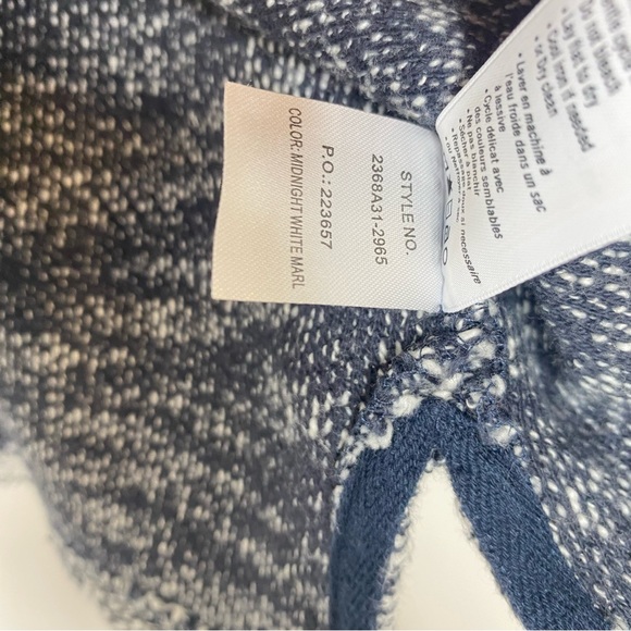 Paige Martine Slub Marled Knit V-Neck Pullover Sweater Blue & White Size XS - Picture 9 of 10